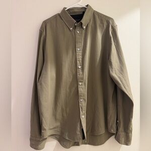 rag & bone Men's Casual Green Button-Down Shirt